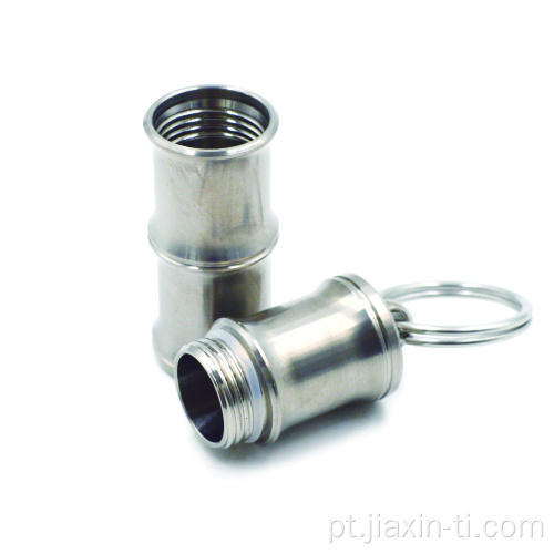 Titanium Mini Pill Suport com chaveiro ou colar